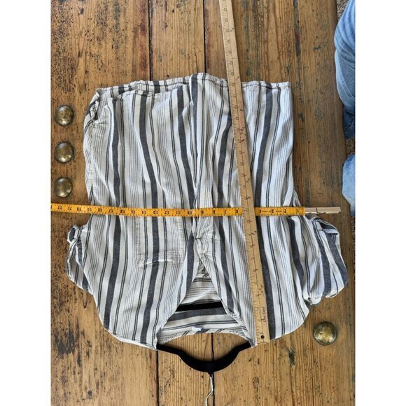 Old Navy Women's White/Gray Blouse Size S short sleeve v-neck pullover cotton - Picture 6 of 6